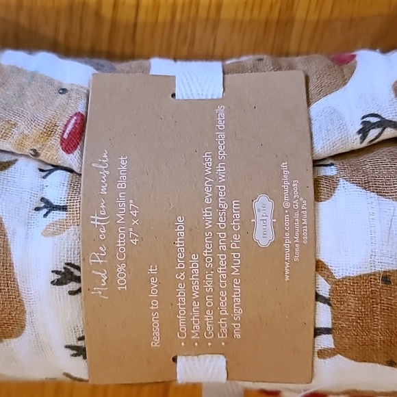 Mud Pie Reindeer Swaddle Blanket & Candy Cane Rattle Set - Picture 4 of 4